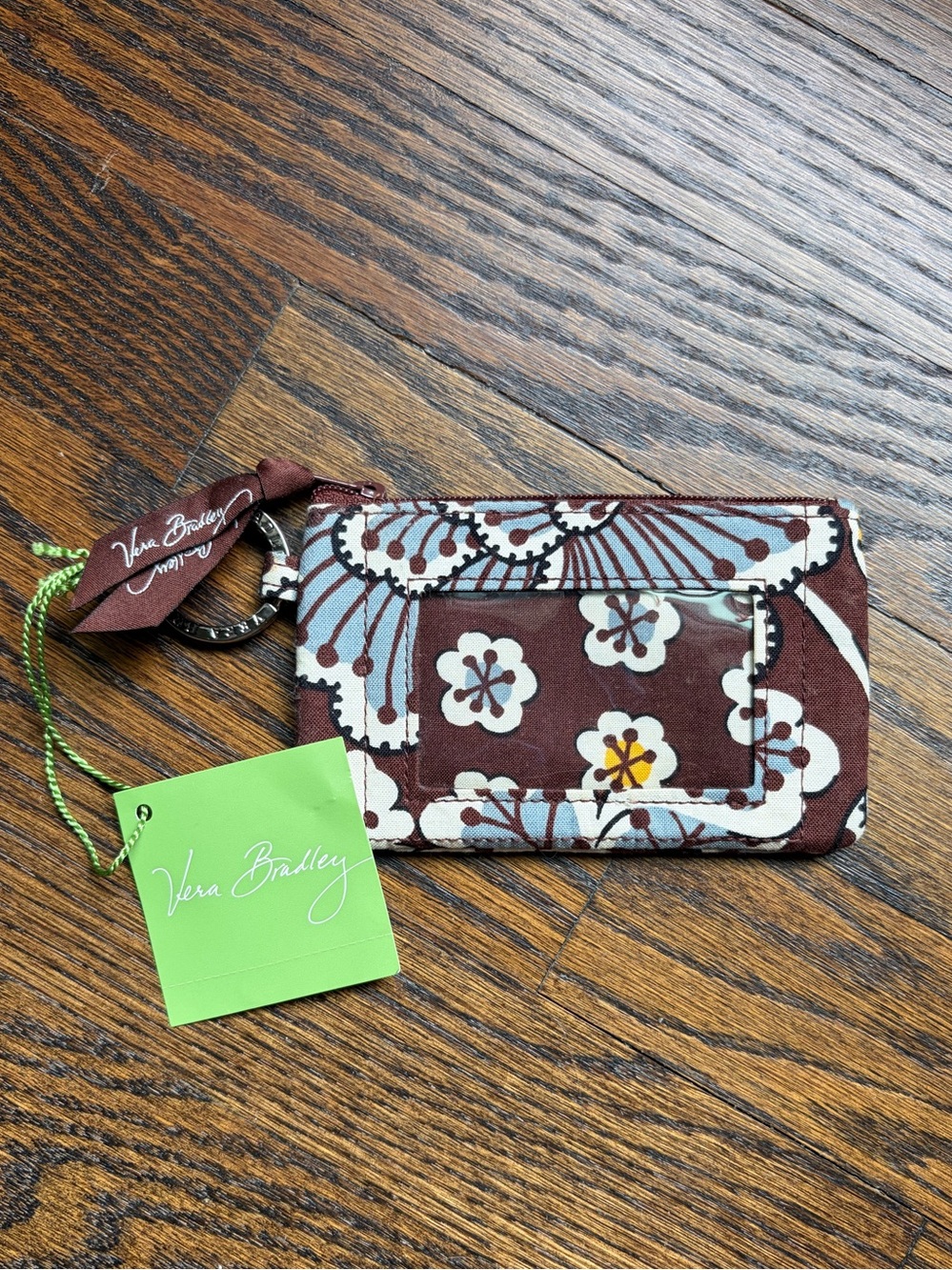 NWT Vera Bradley Zip ID Case in RETIRED Slate Blooms
